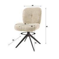 COMFORT Stuhl drehbar 2-er Pack / Bouclé sand