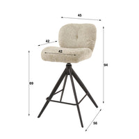 COMFORT Barstuhl drehbar 2-er Set / Bouclé sand