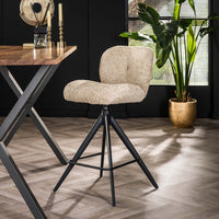 COMFORT Barstuhl drehbar 2-er Set / Bouclé sand