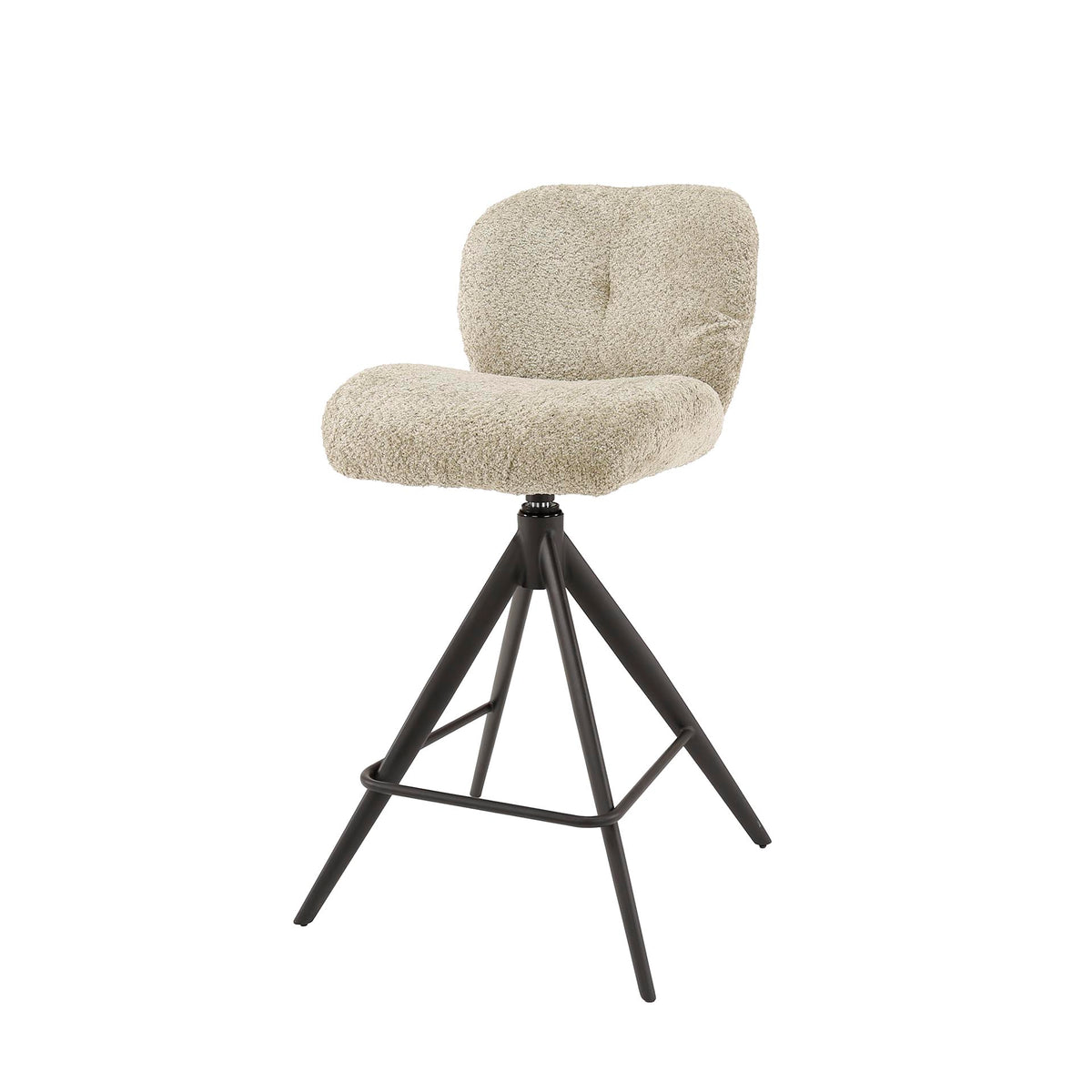 COMFORT Barstuhl drehbar 2-er Set / Bouclé sand
