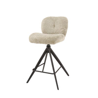 COMFORT Barstuhl drehbar 2-er Set / Bouclé sand