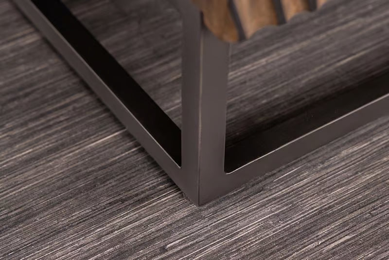 Massives Sideboard ZEN CIRCLES 160cm dunkelbraun Mangoholz 3D-Design
