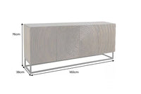 Massives Sideboard ZEN CIRCLES 160cm dunkelbraun Mangoholz 3D-Design