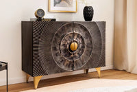 PURE Solid highboard 140cm Sheesham stone finish display case rosewood