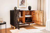 PURE Solid highboard 140cm Sheesham stone finish display case rosewood