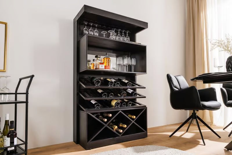 PURE Solid highboard 140cm Sheesham stone finish display case rosewood