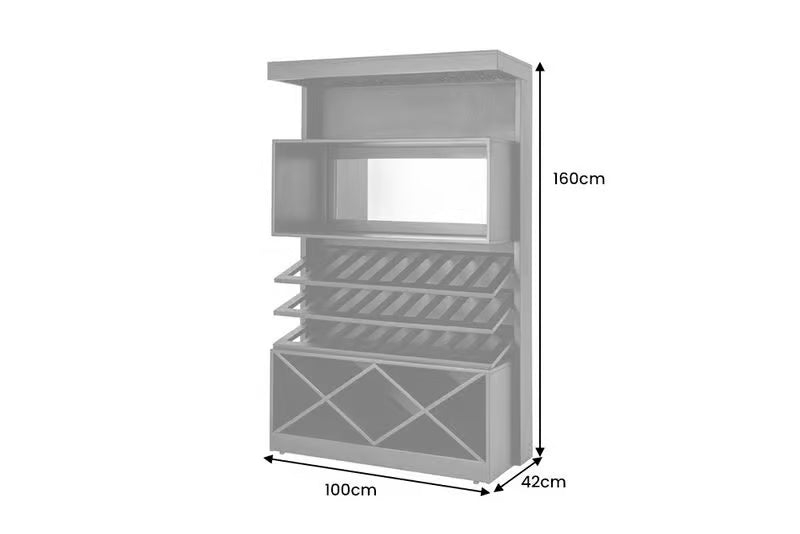 PURE Solid highboard 140cm Sheesham stone finish display case rosewood