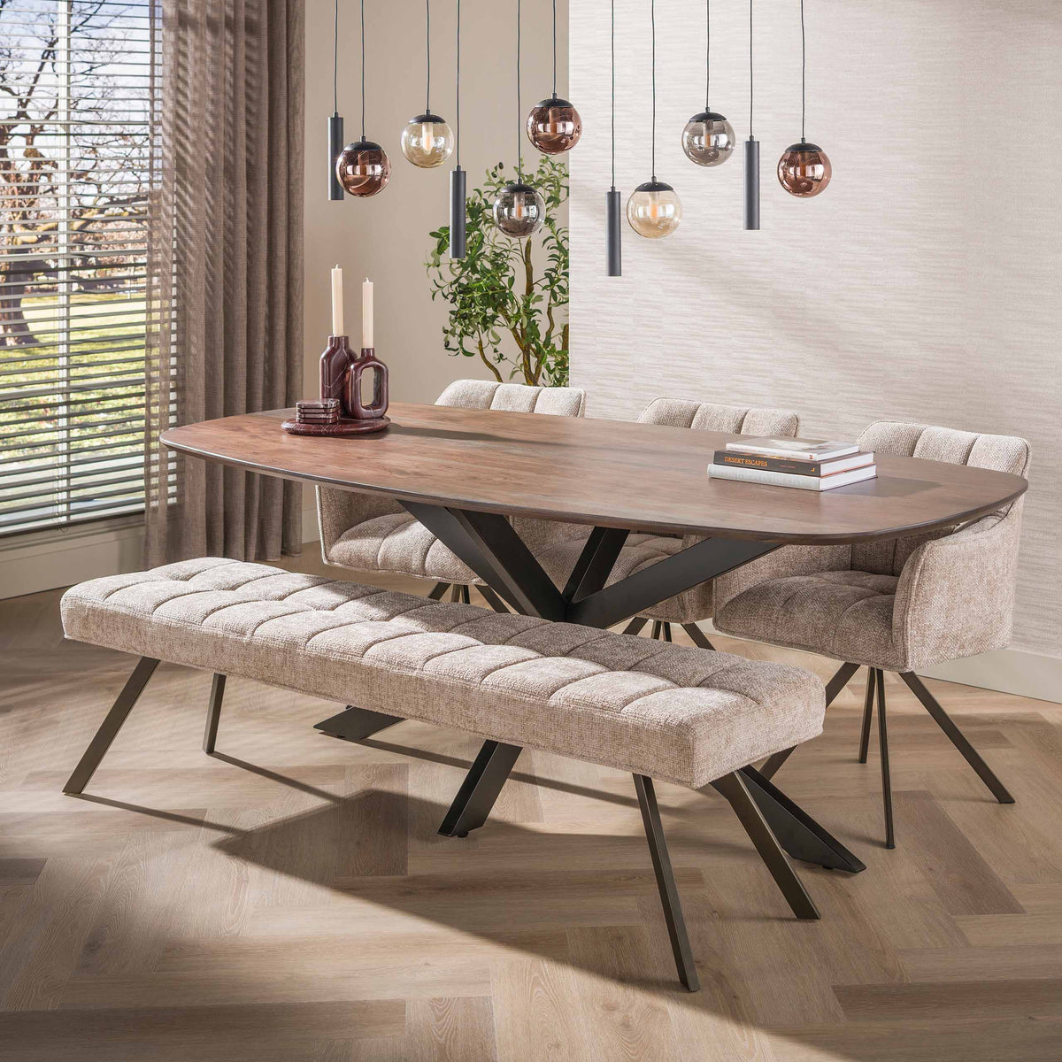 Bank Raster 180cm / Hoven sand - braun