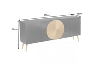 Massives Sideboard AURUM 180cm Mangoholz mit ikonischem Gold-Element