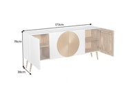 Massives Sideboard AURUM 180cm Mangoholz mit ikonischem Gold-Element