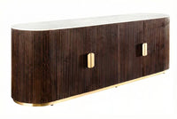 SCORPION Solid sideboard 140cm brown mango wood elaborate 3D carvings