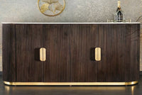 SCORPION Solid sideboard 140cm brown mango wood elaborate 3D carvings