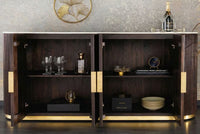 SCORPION Solid sideboard 140cm brown mango wood elaborate 3D carvings