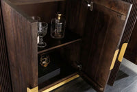 SCORPION Solid sideboard 140cm brown mango wood elaborate 3D carvings