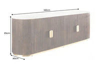 SCORPION Solid sideboard 140cm brown mango wood elaborate 3D carvings