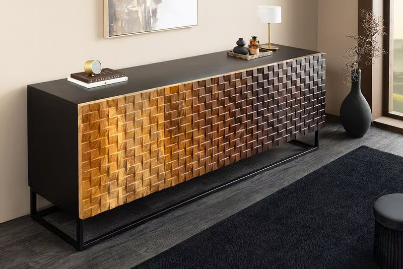 AMAZONAS solid sideboard 160cm mango wood natural front design