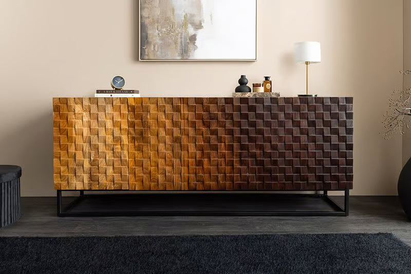 AMAZONAS solid sideboard 160cm mango wood natural front design