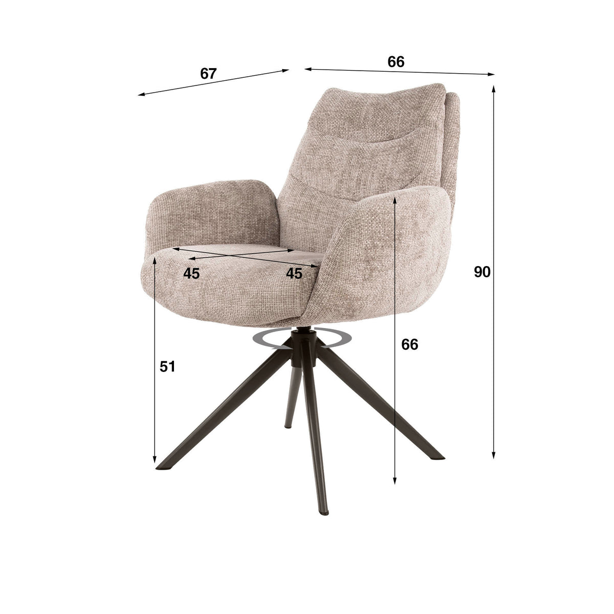 LOUNGE Armstuhl drehbar 2-er Pack / Hoven