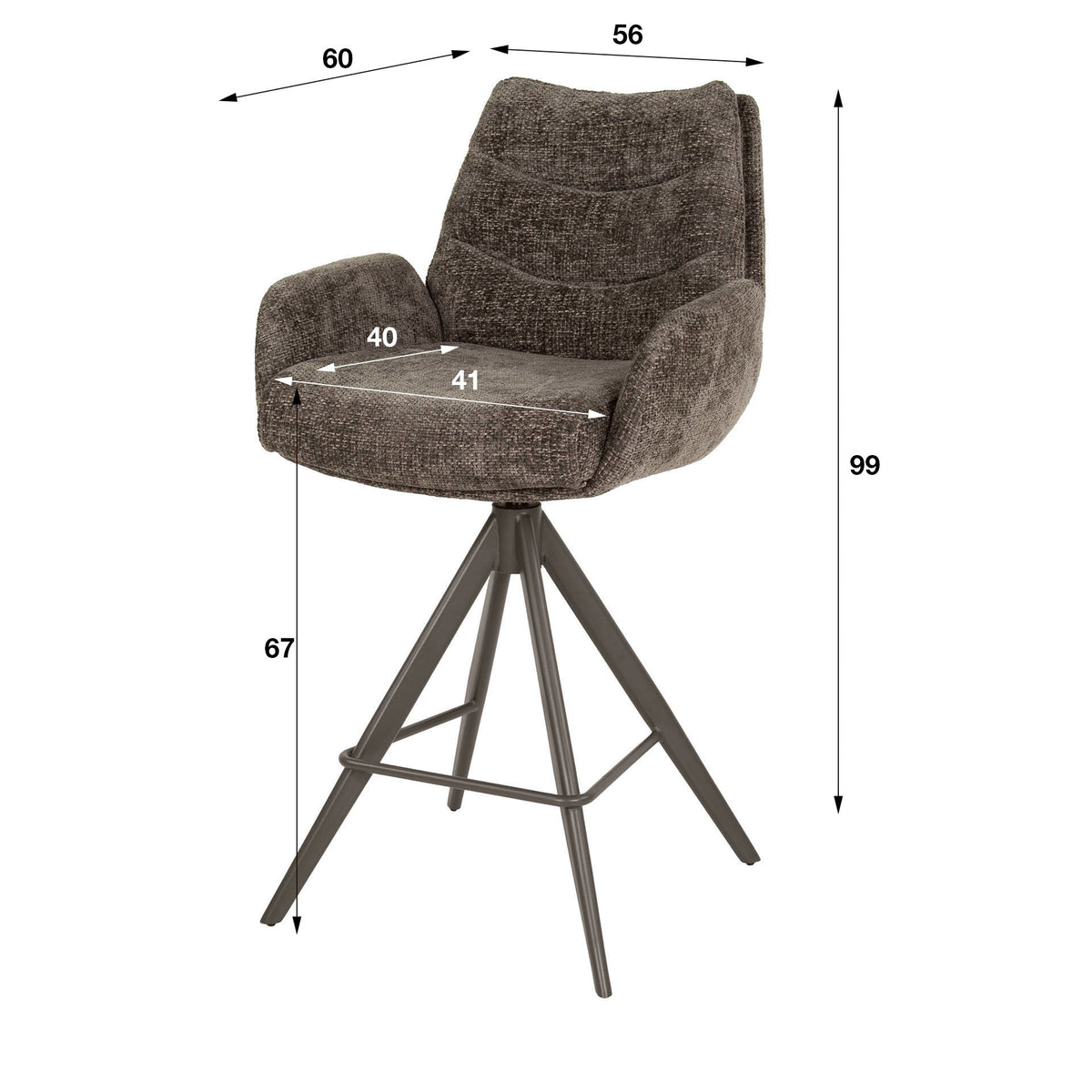 LOUNGE Barstuhl drehbar 2-er Pack / Hoven