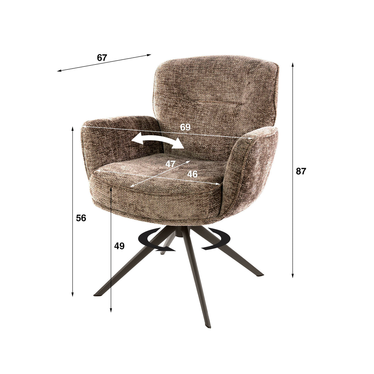 FORZA Armstuhl drehbar 2-er Set / Hoven