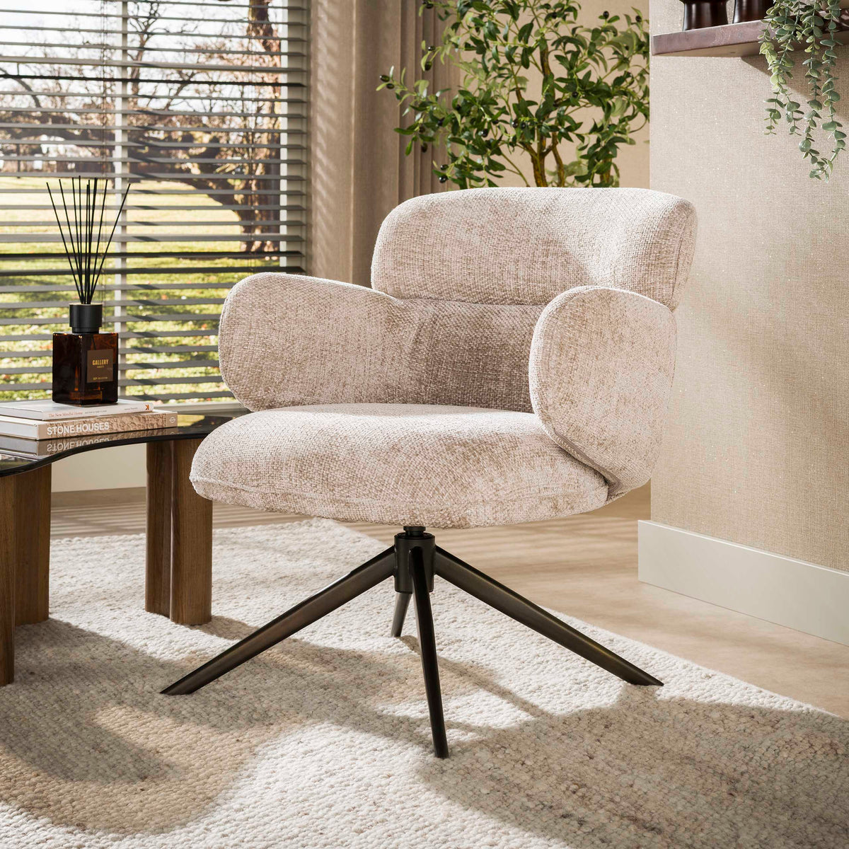 Sessel Flex drehbar / Hoven sand champagne - braun