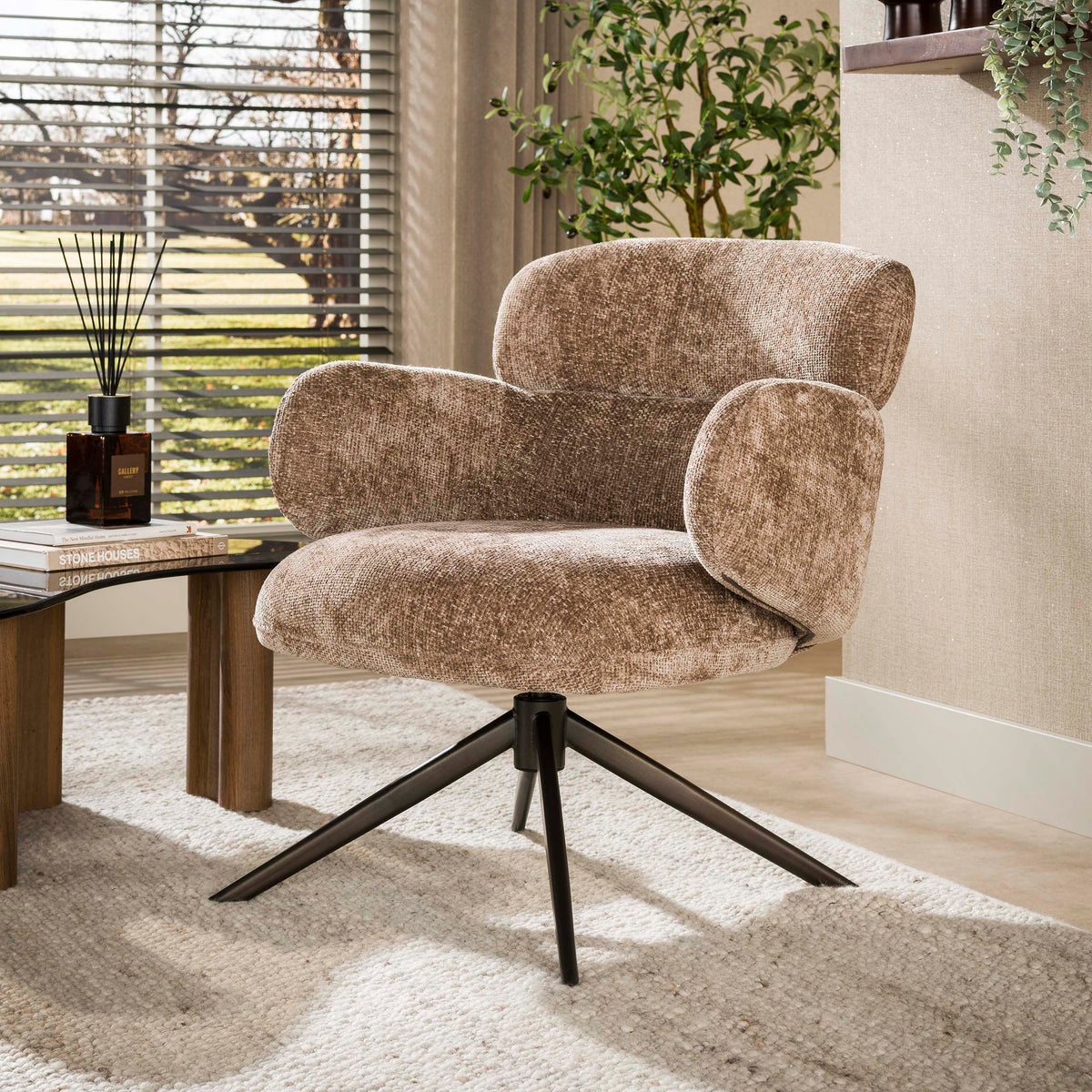 Sessel Flex drehbar / Hoven sand champagne - braun
