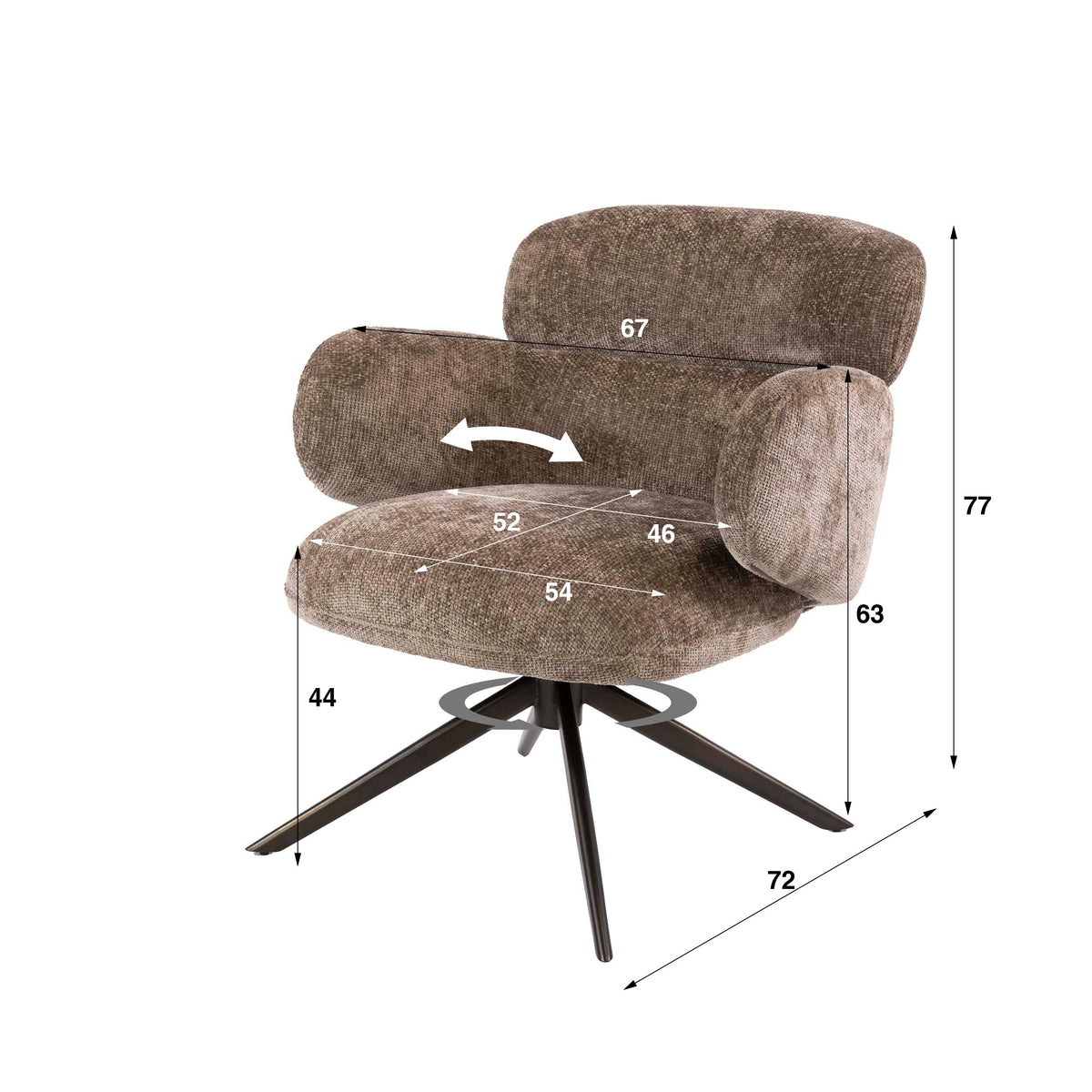Sessel Flex drehbar / Hoven sand champagne - braun