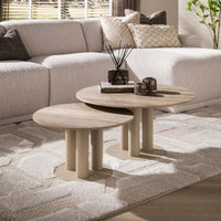 Couchtisch Selvo rund Set aus 2 / 3D travertin sand
