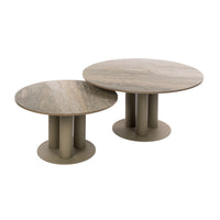 Couchtisch Selvo rund Set aus 2 / 3D travertin sand