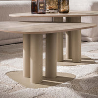 Couchtisch Selvo dreieckig Set aus 2 / 3D travertin sand