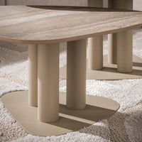 Couchtisch Selvo dreieckig Set aus 2 / 3D travertin sand