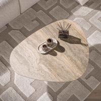 Couchtisch Selvo dreieckig / 3D travertin sand
