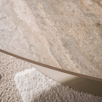 Couchtisch Selvo dreieckig / 3D travertin sand
