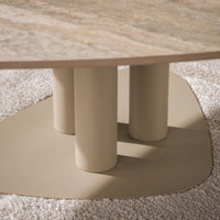 Couchtisch Selvo dreieckig / 3D travertin sand