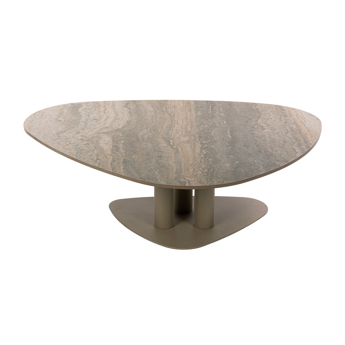 Couchtisch Selvo dreieckig / 3D travertin sand