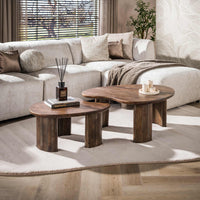 Couchtisch Mova Set aus 2 / Massiv Akazie braun