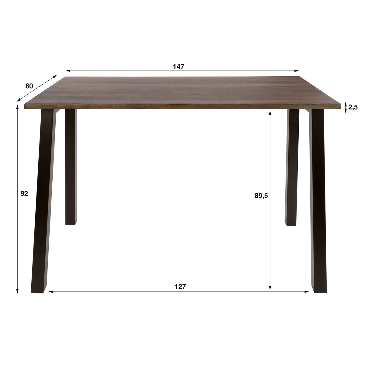 Bartisch Edge Pure 147cm / Massiv Akazie braun