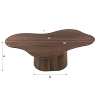 Couchtisch Central organisch 135cm / Massiv Akazie braun
