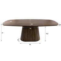 Esstisch Central dänisch oval / Massiv Akazie braun