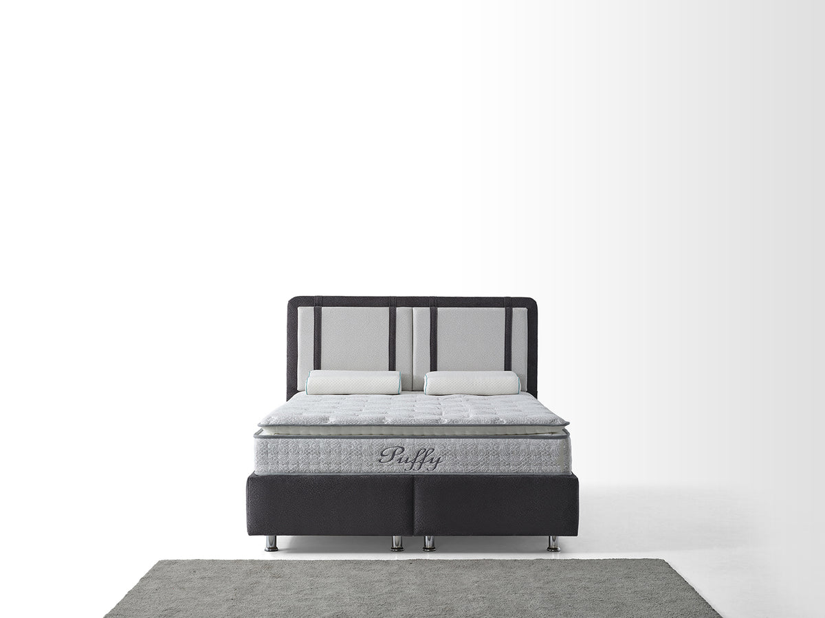 Design Puffy Bett, Boxspringbett inkl Matratze