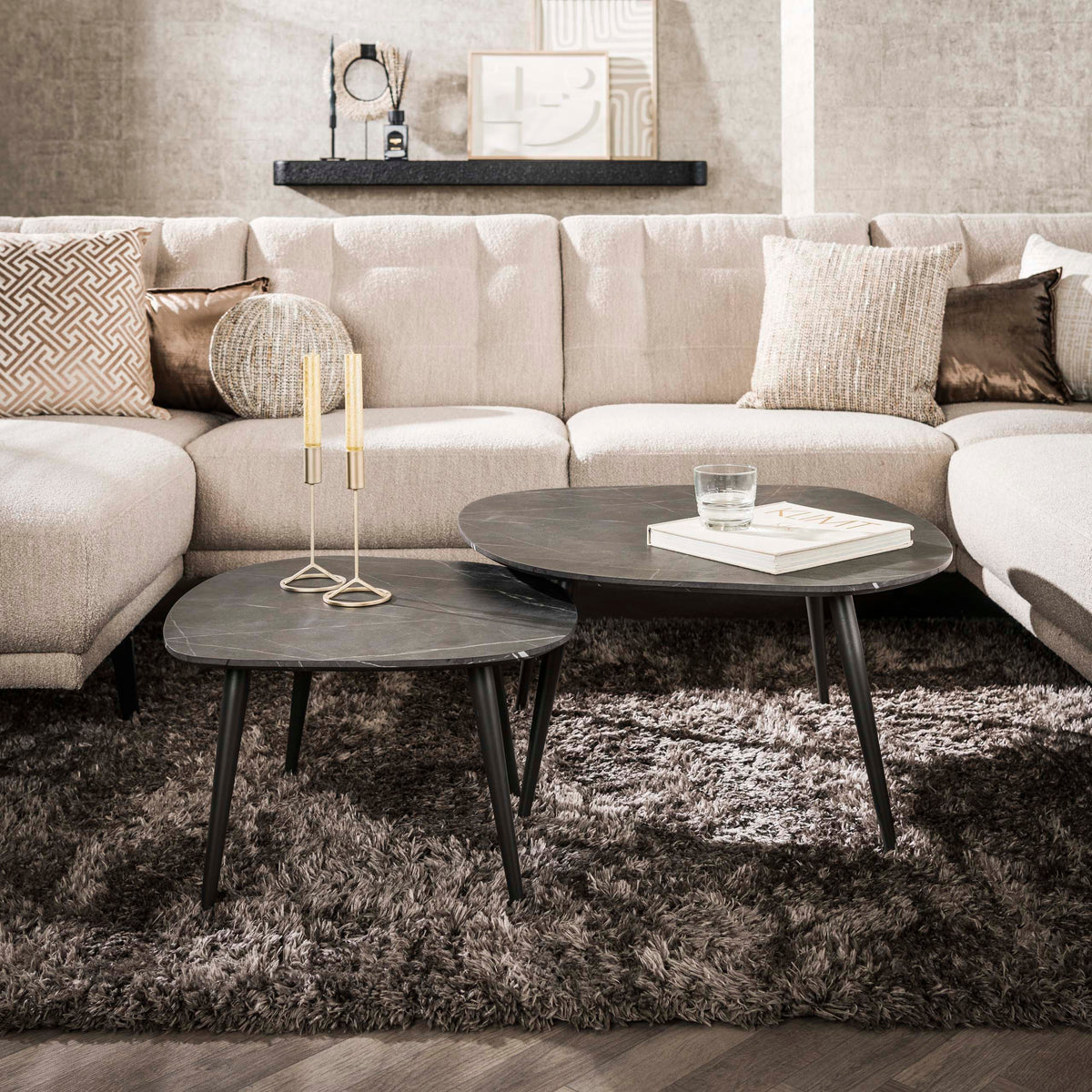 ARCHITECTURE Industrial coffee table 100cm oiled oak black frame