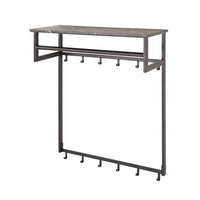 Garderobe Tenaro Kleiderstange und Hutablage 2x6 Haken / 3D Melamin graphite