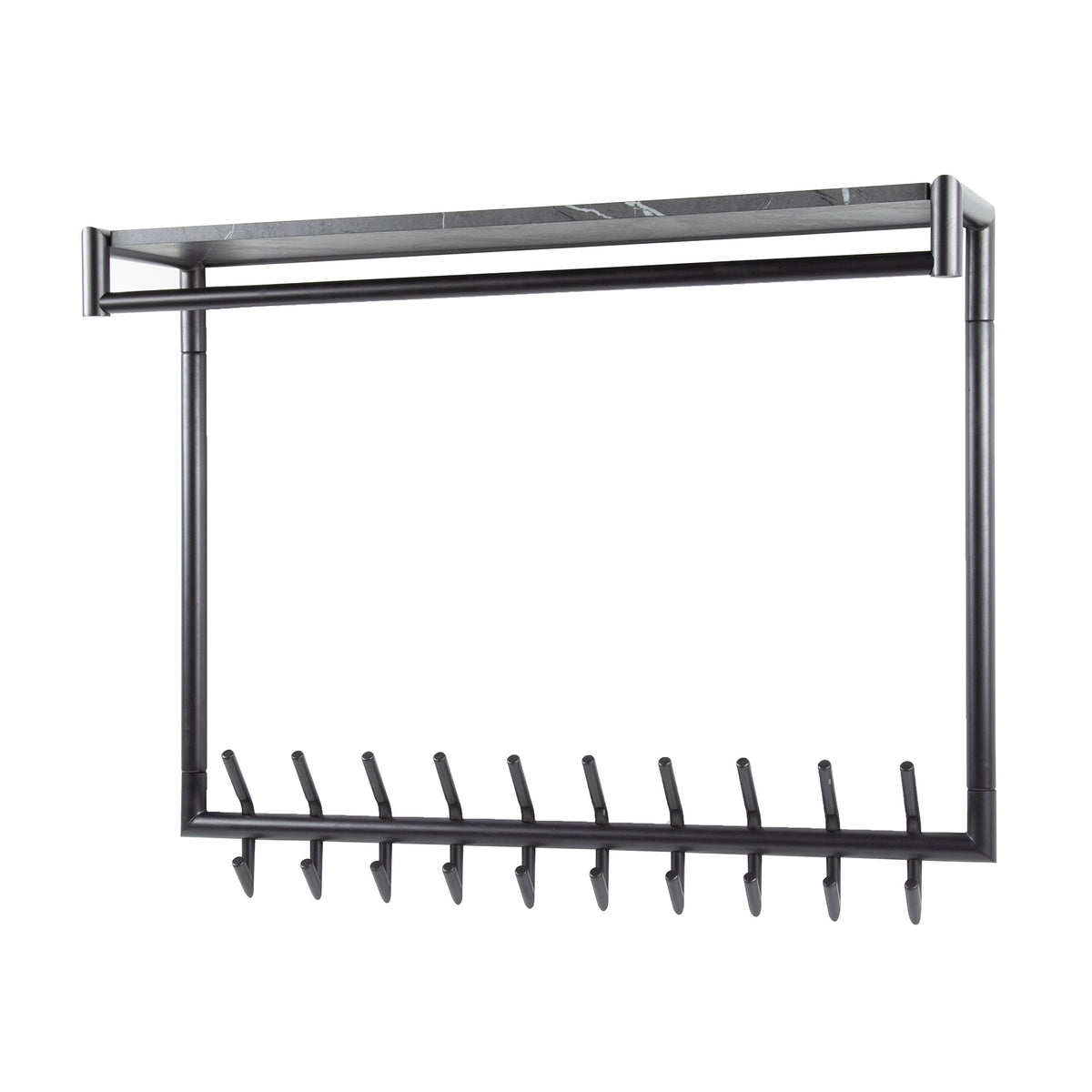 Garderobe Tenaro hoch Kleiderstange und Hutablage 2x10 Haken / 3D Melamin graphite