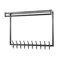 Garderobe Tenaro hoch Kleiderstange und Hutablage 2x10 Haken / 3D Melamin graphite