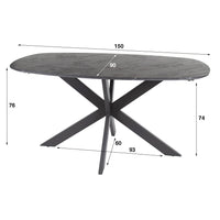 DURA STEEL Industrial console table 100cm black with two shelves