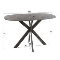 DURA STEEL Industrial console table 100cm black with two shelves