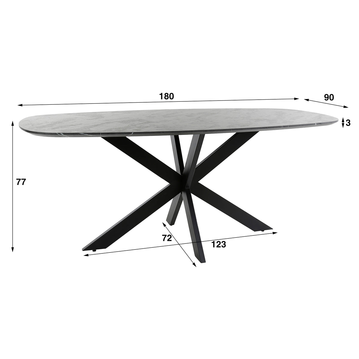 DURA STEEL Industrial console table 100cm black with two shelves