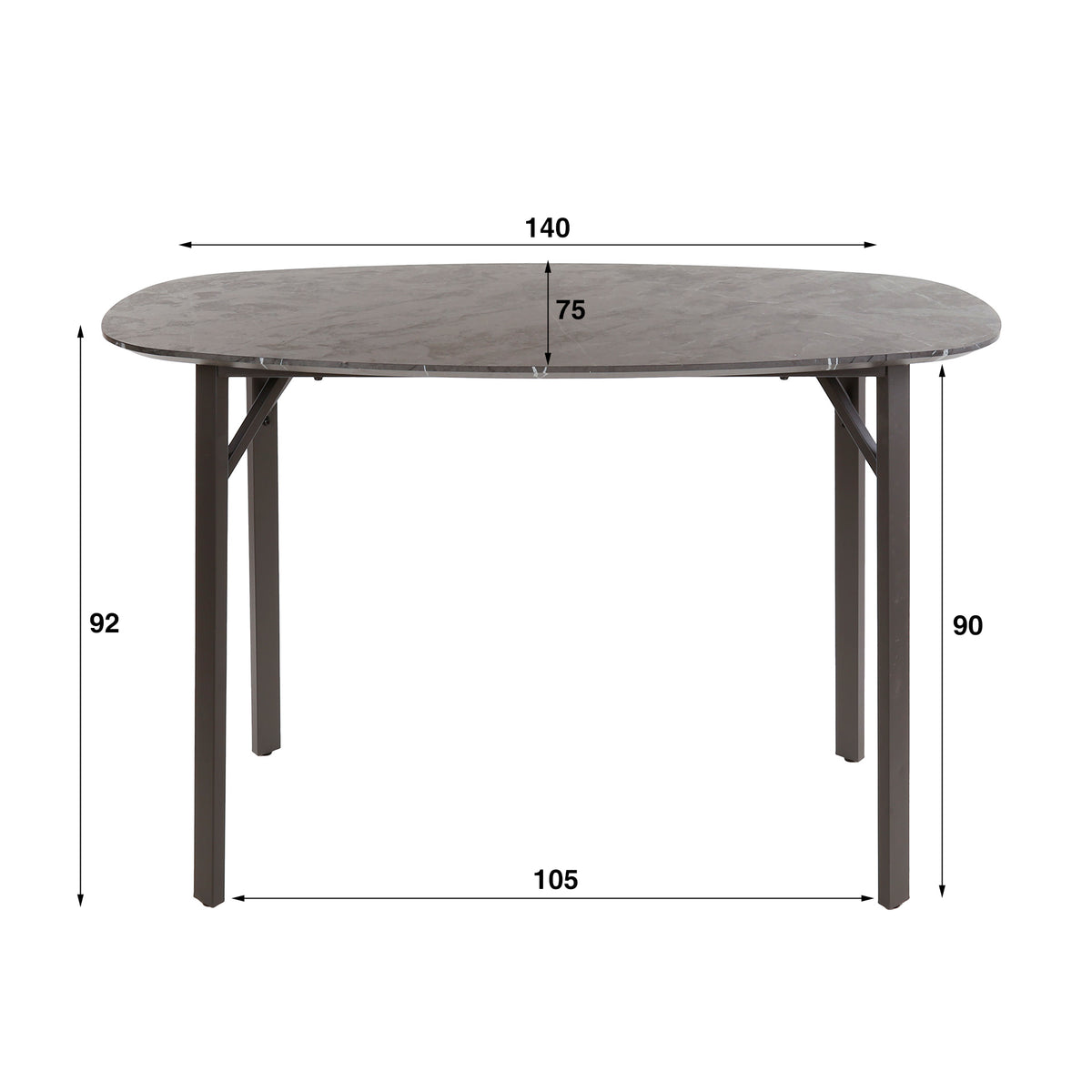 DURA STEEL Industrial console table 100cm black with two shelves