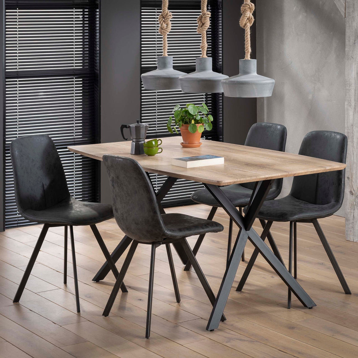 Esstisch oval 160 cm / 3D-Optik Eiche Antiquewash oder Betongrau