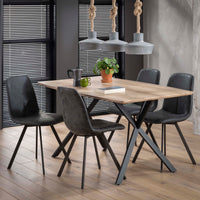 Esstisch oval 160 cm / 3D-Optik Eiche Antiquewash oder Betongrau